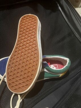 Vans Low-Top Canvas Sneakers in Blue, Green & White